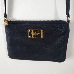 Michael Kors crossbody  black genuine leather long strap small bag
